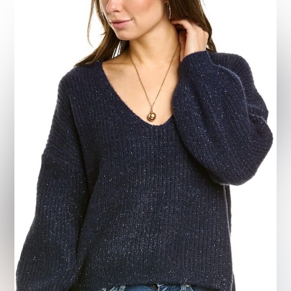 NWT! Boden Chunky Fluffy V-Neck Wool & Alpaca-Blend Sweater, Size 8